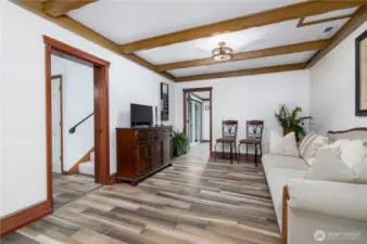 Looking towards the FR. Door at the end leads to the dedicated wine room and the back patio