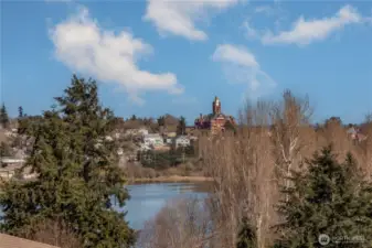 Look out to Kah Tai park and the Courthouse.