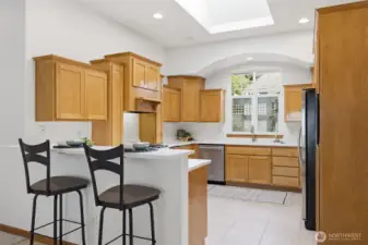 There is a new sink in the kitchen and new countertops as well.