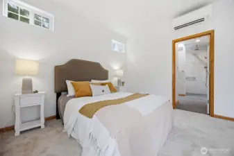 The primary suite has a new 3/4 bath with a roll-in shower.