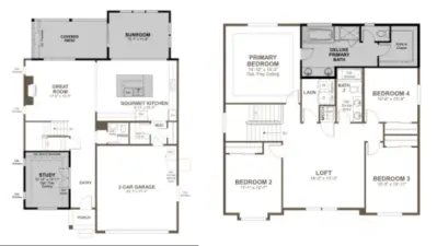 Home will be a 3 Car Garage. Square footage and dimensions are approximate, and drawings may not be to scale.