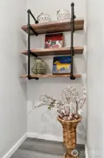 Shelving area in primary bathroom
