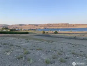 View from the lot looking towards the Vantage Bridge