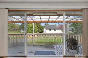 Main floor double slider onto deck