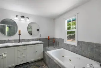 Primary bathroom with jetted tub