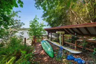 Covered Kayak storage landing