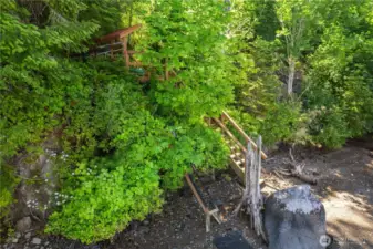 Powered Kayak lowering ramp and stairs to the beach