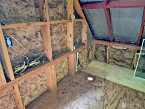 The upstairs was once plumbed for another bathroom.