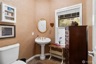 Powder room on main floor.