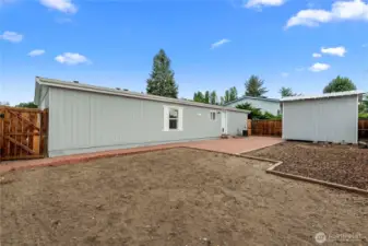 The backyard is ready for a new vision! Irrigation water available!