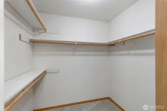 Large walk-in closet in primary suite
