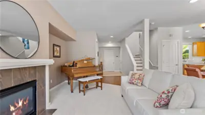 Formal Living Room showing the Entry and Dining Area to the Right.