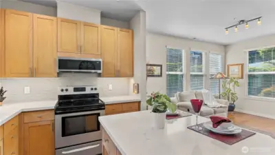 Showing the Family Room off the Kitchen, this home is Offering a Family Room and a Formal Living Room!