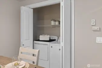 Full Size washer & Dryer with Storage!