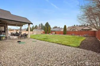 Huge, fenced backyard