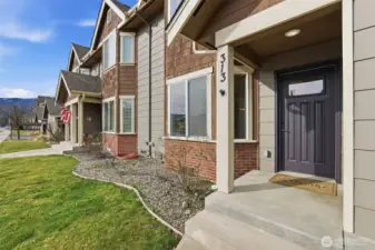 Covered front entry.