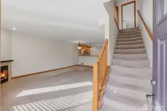 Upstairs featuring 2 bedrooms full bath and laundry.