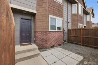 Back entrance, great privacy and wind blocked area.