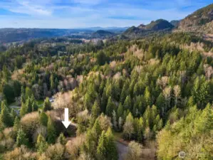 Looking North, existing driveway location