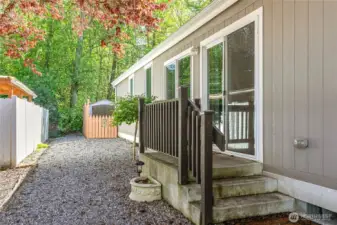 Side entrance off of garage