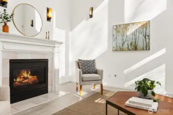 Double-sided fireplace in Great Room/Living Room