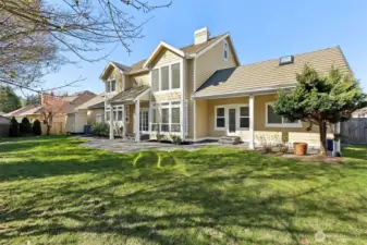 A grand home overlooking a very nice yard!