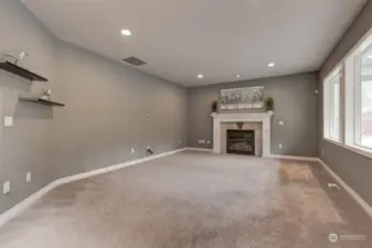 Great Room with gas fireplace.