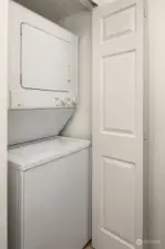 Washer/dryer in kitchen closet.
