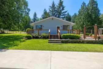 Side entrance with new composite deck