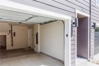 Garage is painted + garage door opener and keyless entry