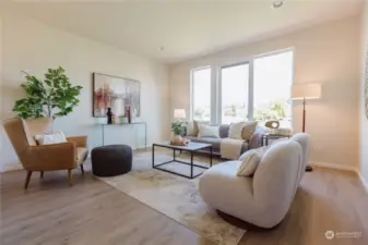 Large living room with large windows