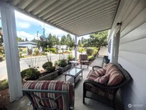 Covered patio and front entrance