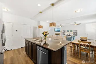 View From Kitchen into Open Concept Living Space