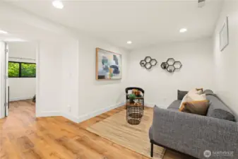 When you head downstairs you enter first into the media room