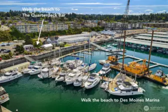 Just steps away from Des Moines Marina.
