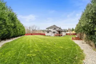 Large level back and front yards perfect for play.