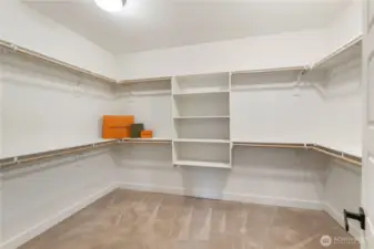 Spacious primary closet