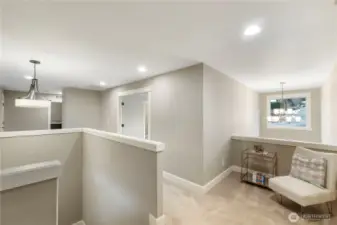 Upstairs loft area offers hang out, reading and homework space