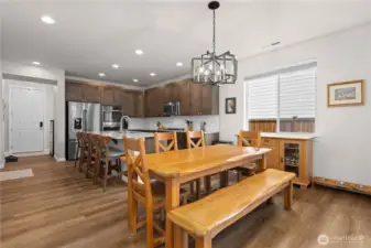 Eating space and kitchen.