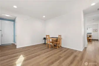 Left:  Door to outside.  Right: Leads to main house.