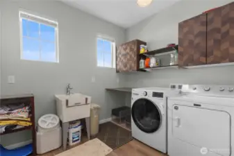 Lots of storage and a sink in the utility room upstairs.