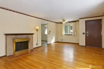 Looking back at the dining room adjacent the kitchen.