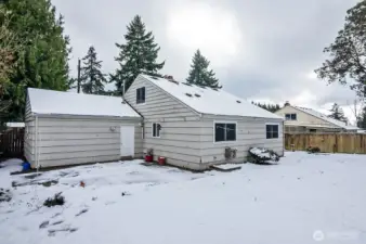 Patio off the rear of the house.
