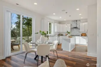 The kitchen is open to the main living space great room