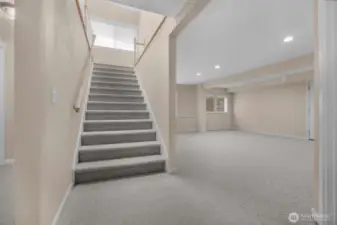 Wide Stairway access to Lower Level