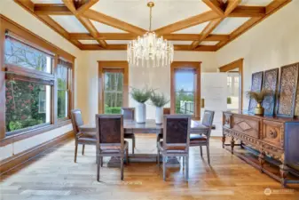 Main Floor dining area features entrances from the main living rooms and from the Butler's Pantry