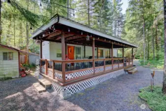 Gated covered porch