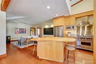 Kitchen opens to family room