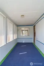 Sun room in front of house