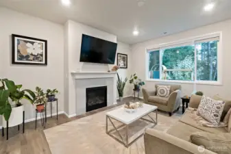 Living area with gas fireplace